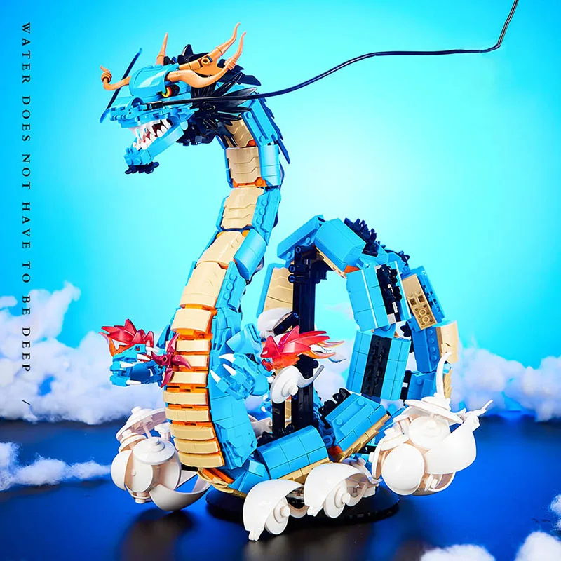 MOC ONE Anime Piece Building Blokuje kaido Dragon Bricks Model DIY Zostavte hračky Blue Dragon Figures for Children Collection Gift