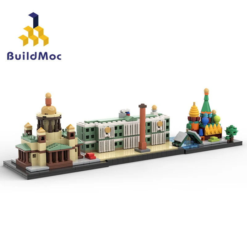Moc Saint Petrohrad Miniatúrny skylines Build Block Kit spasiteľ katedrála Pamiatky tehly Model tehla detské mozgové hračky darček