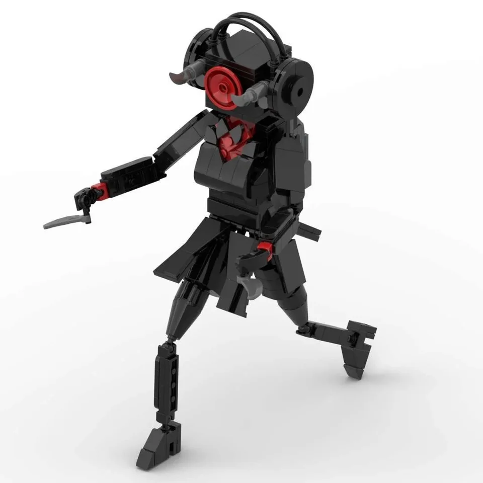 MOC Skibidi WC Audio Woman Block Set Vedec Camera Reproduktor Brick Toy Set Children Gif GIF