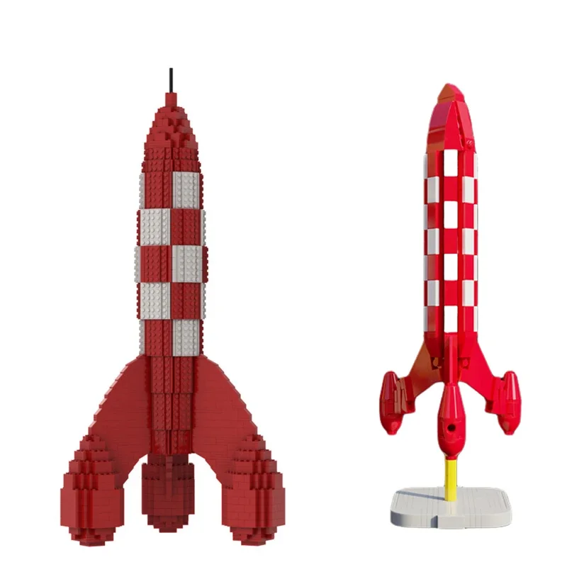 MOC Space Moon Moon Rocket Buliding Block Sit