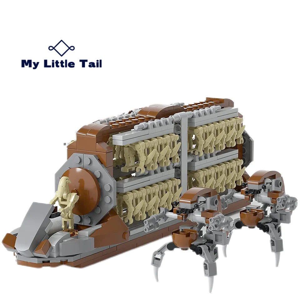 MOC Space Wars 2 Destroyer Droideka a čata útočiace remeslo s 32 bojovými figúrkami budovanie hračiek, pre chlapcov deti