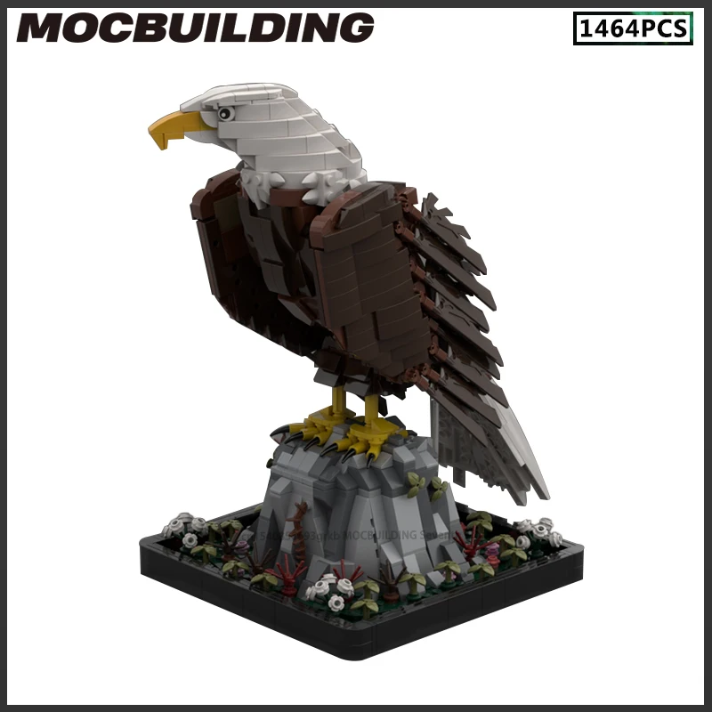 MOC stavebné bloky zvierací model ikonický vták Bald Eagle DIY Zostava technológie Tehly Kreatívne nápady Zbierka hračky vianočné darčeky