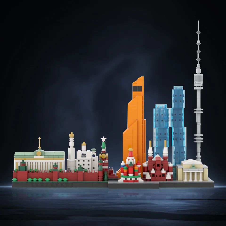 MOC Stredoveká moskva Skyline Building Bloky Ruska v hlavnom meste architektúra Moskva panoráma tehly Model hračky Gift Juguetes