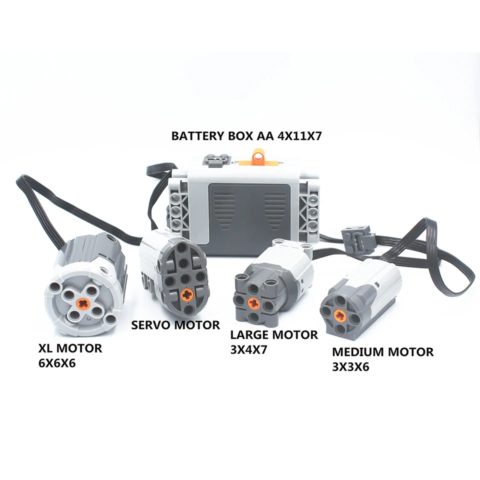 MOC Technické elektrické výkonové funkcie (stredný motor, veľký motor, motor XL, Servo Motor a Battery Box) Kompatibilný s Lego 99499