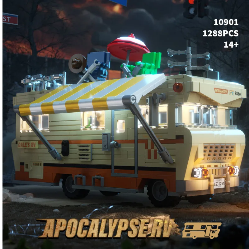 MOC The Walking Deaded Car Dale's RV Model Building Blocks Kit Movies1973 Chieftainer Van