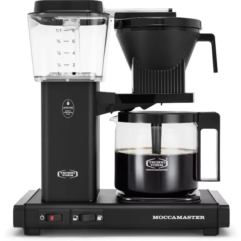 Moccamaster 53948 KBGV Vyberte 10-šálku kávovaru, matná čierna, 40 unca, 1,25 l