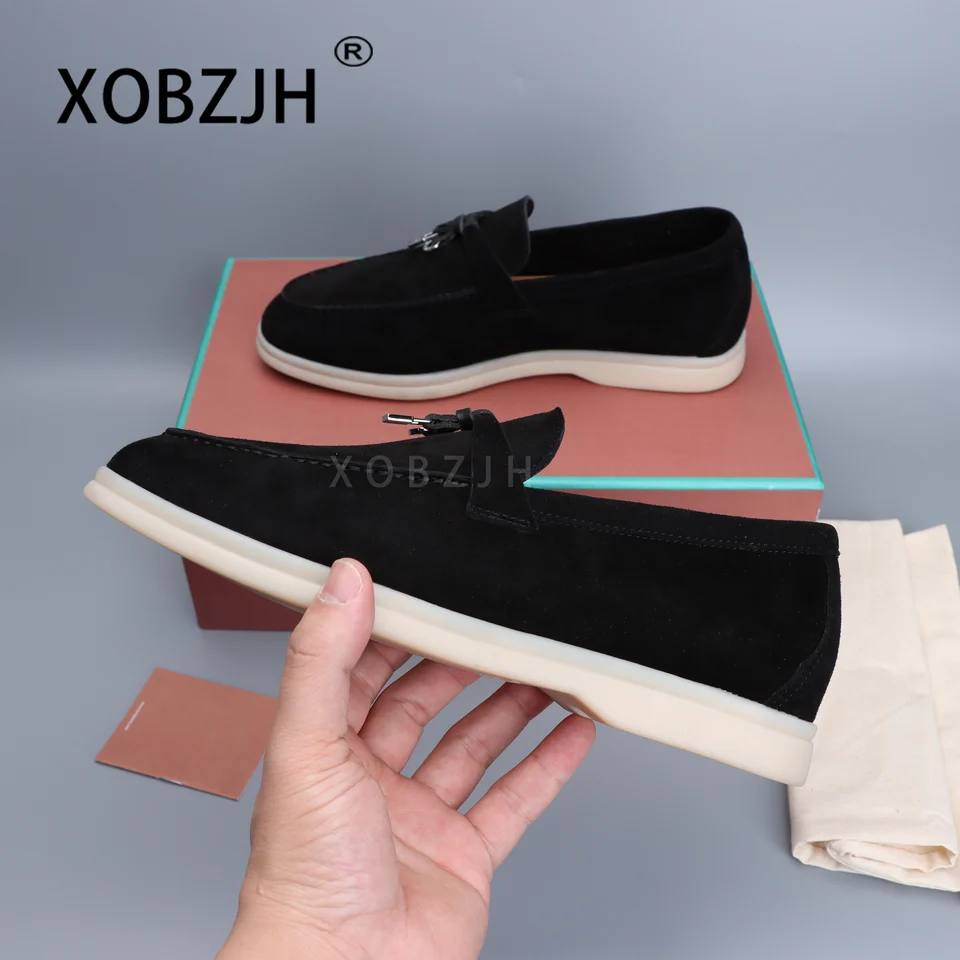 Moccasines Suede Summer Walk Women Dámske laafery topánky Spring jesenná móda Causaleather kovový prívesok ploché topánky zadarmo nakupovanie zadarmo