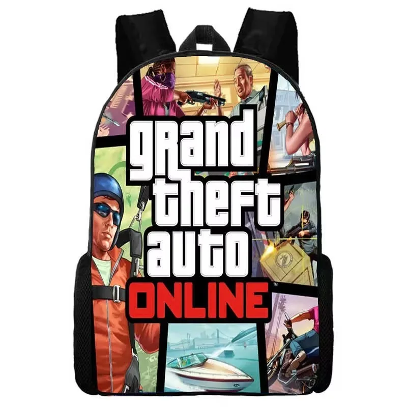 Mochila pre Grand Theft Auto Collage School Bags for Boy Girls Witerproof College School Adventure Game GTA Bag Print Bookbag