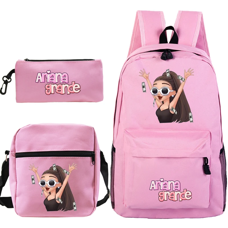 Mochilas Ariana Grande Batoh Bookbag School School Bag pre ženy Denný batoh 3 PC/SET Schoolbag Girls BAGPACK Žena RUCKSACK