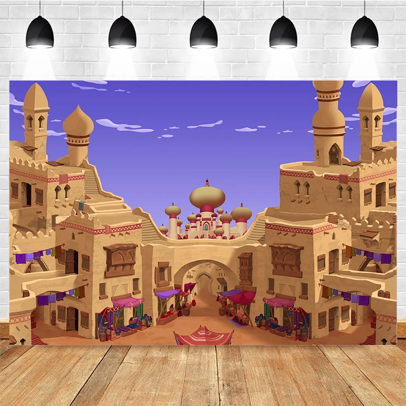 Mocsicka Anime Design Photography pozadie púštne hrad aladdin dekorácie rekvizity detského portrétu fotografické pozadie Štúdio