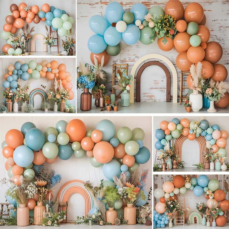 Mocsicka české dieťa Zázemia pre fotografiu dieťa 1. narodeninová torta rozbiť párty dekorácie Pampas Grass Boho Rainbow Kady