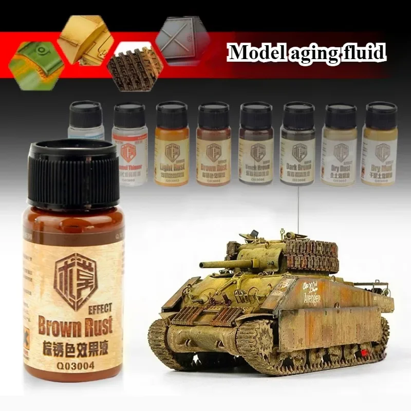 Model 40 ml/fľaša hrdzavej farby Vytvorte starý efekt Liquid DIY Handwork, vďaka čomu je motocykel/parník/rovina zastaraný efekt