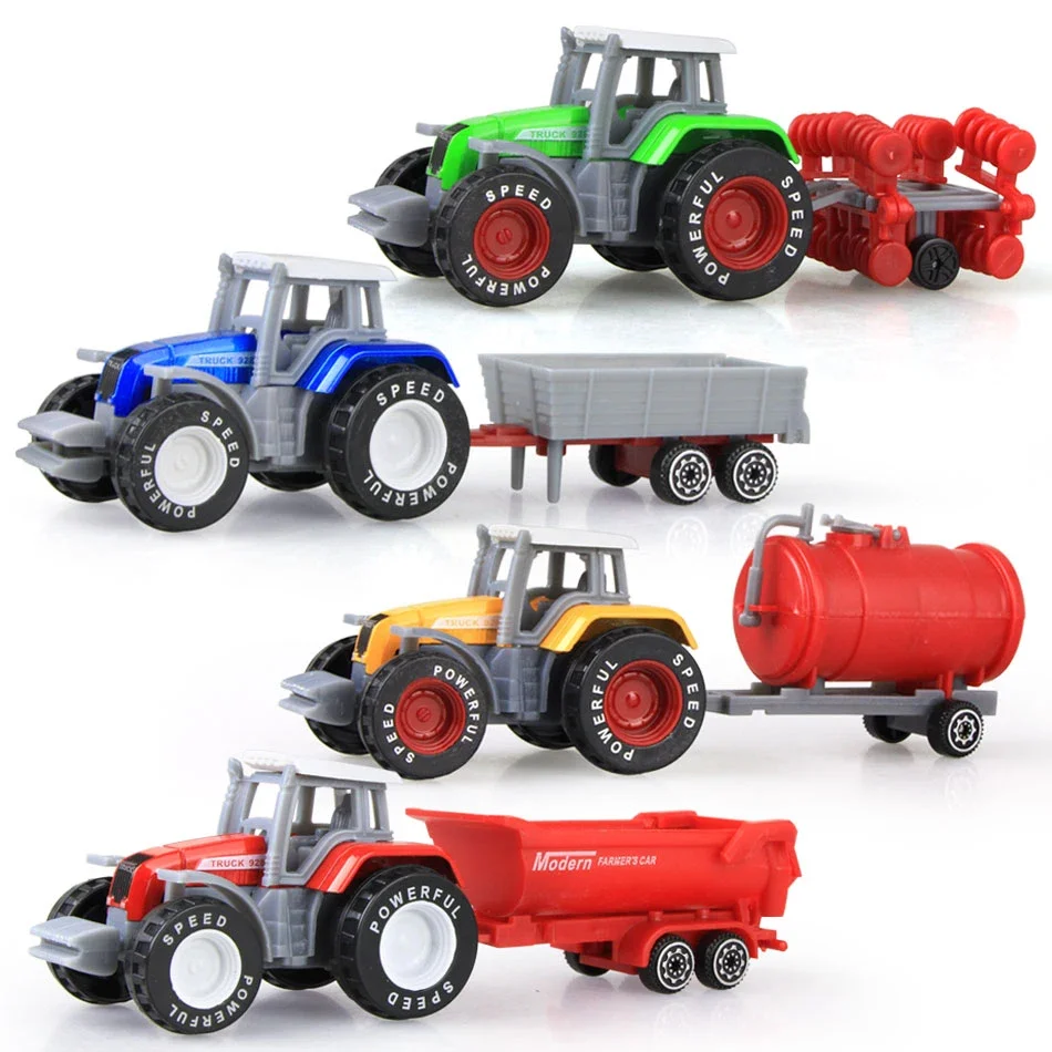 Model Engineering CAR Mini Car Die-Cast Farm Vozidlá Model Tractor Engineering Car Tractor Hračky pre deti pre deti vianočné darček