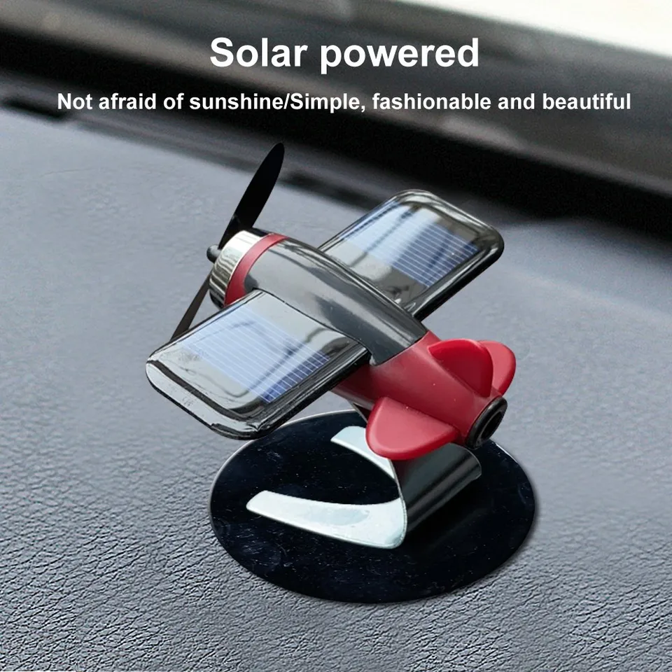 Model letúna na dekoráciu automobilu, ktorý nie je skĺznutá slnečná energia Rotate Aircraft Dashboard Parfum Difuzér pilot rotujúca vôňa Accessoriy
