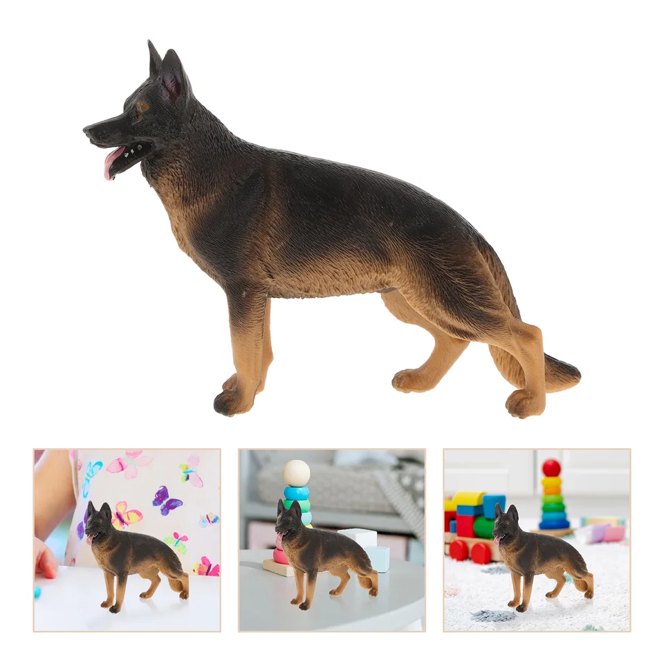 Model pre deti Mini psov nemecký pastier socha zvierací auto figúrky plastové postavy Puppy socha