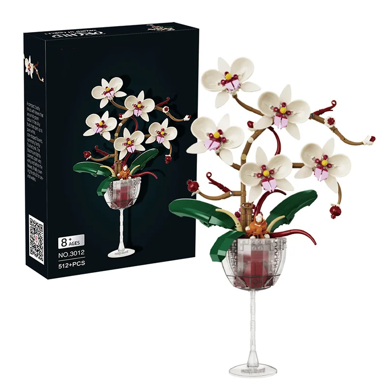 Model rastlín Tehly Romantické kvety kytice kvetinové budovy Set Block Bonsai DIY Valentín Hračky pre darčeky s dovolenkami