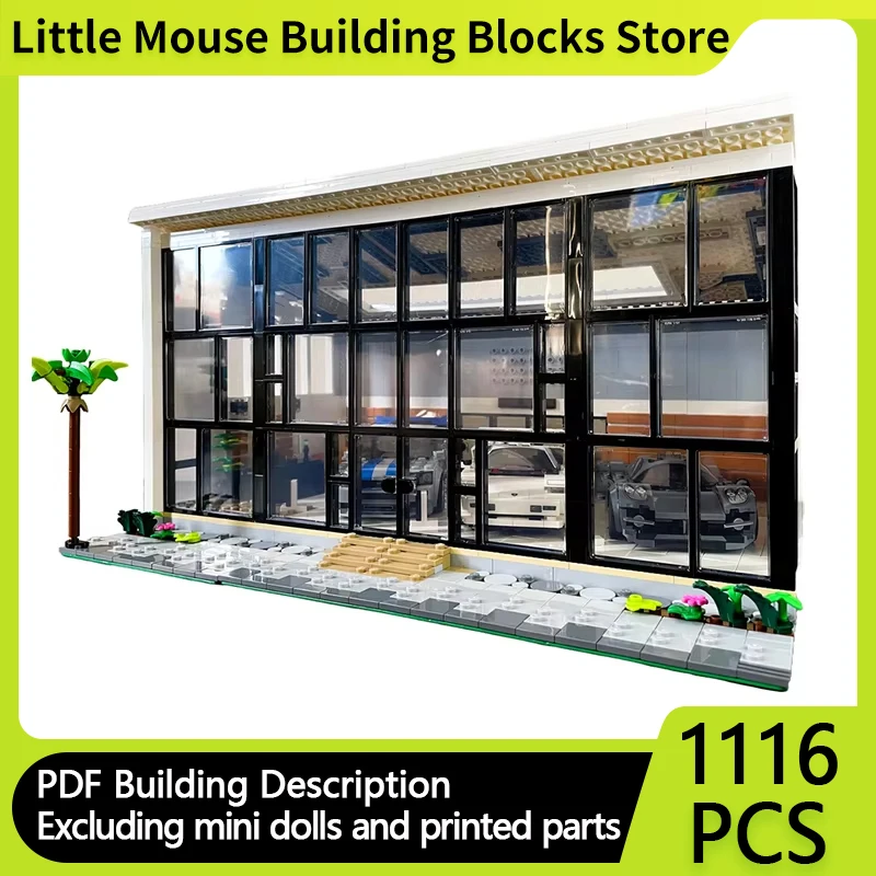 Model Street View MOC MOC BUDOVANIE TEHA Supercar Showroom Car Parking Modular Technology Darge Prázdniny Zhromaždenie detských hračiek