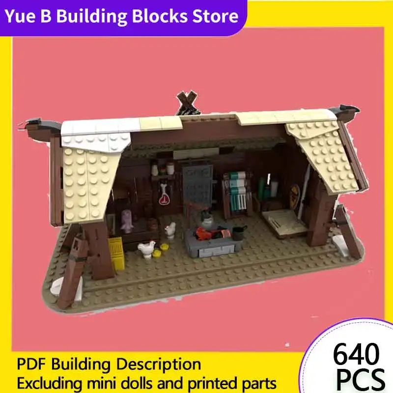 Model Street View MOC MOC BUDOVANIE Tehly Viking Longhouse Wooden House Holiday Zhromaždenie detských hračiek Oblek modulárne technológie Darčeky