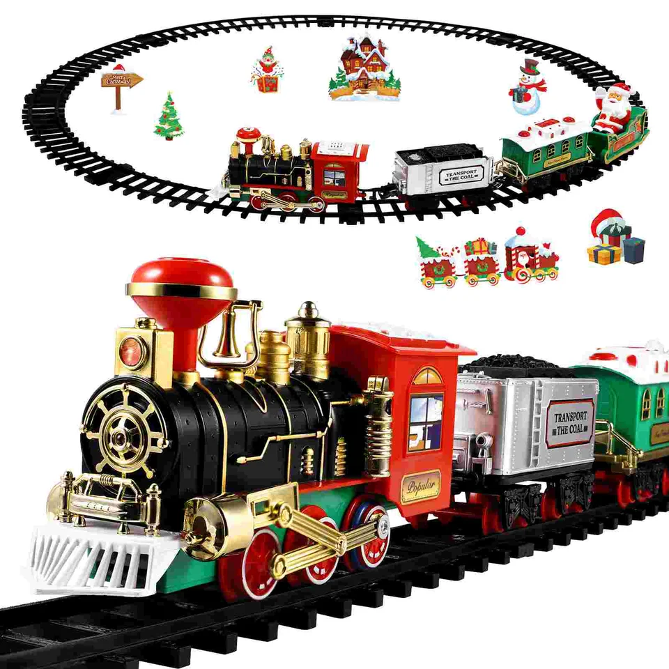 Model Train Toy vianočné vlaky pre okolo stromových automobilov Kit Kids Locomotive Set