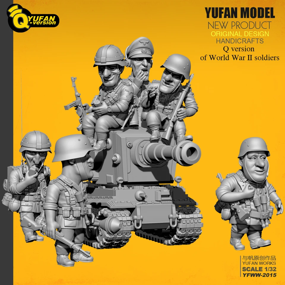 Model Yufan 1/32 Živita Soldier 6 Plus a Tank Set Seba zostavené YFWW-2015