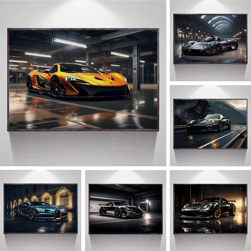 Moderná cool módna fotografia Street Sports CAR Racing Rýchlosť a vášeň plagát maľba nástenné umelecké obrázky domáce dekorácie