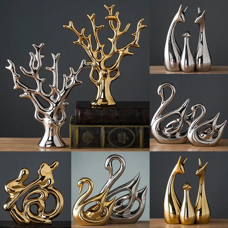 Moderná keramická figúrka figuríny dekoratívna socha Deer Porcelán figurína Domáca stolná plocha dekory vianočné narodeniny svadobný darček