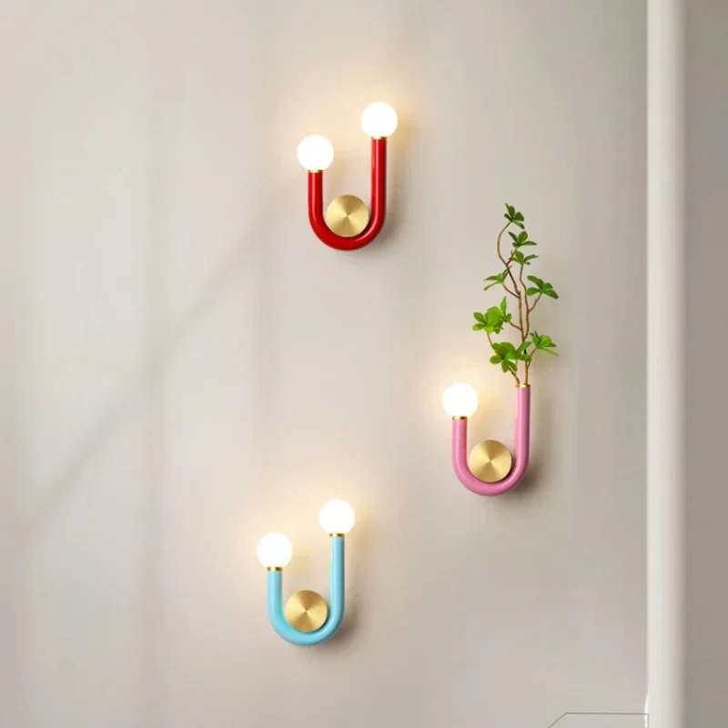 Moderná kreatívna karikatúra nástenná lampa U v tvare nočnej lampy v tvare lampa LIGHT LED LED osvetlenie obývacia izba Koridor domáci výzdoba