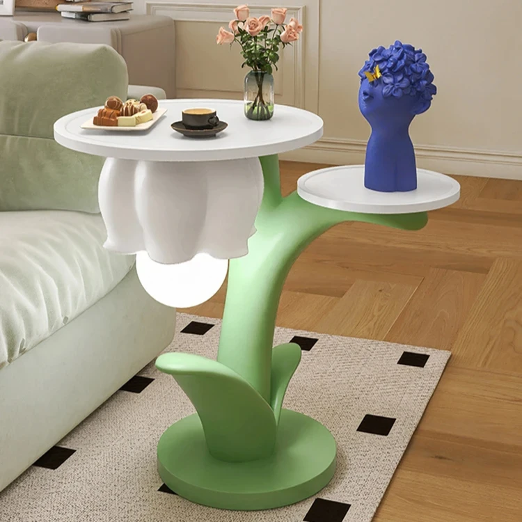Moderná kreatívna ľalia z údolia Socha Stola Stola Resin Resin Round Table Obýva