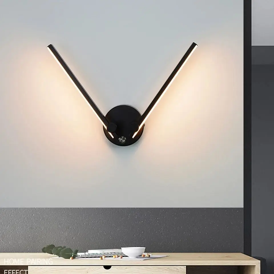 Moderná minimalistka 300 stupňov nastaviteľná nástenná svetlá linka LED Obýva