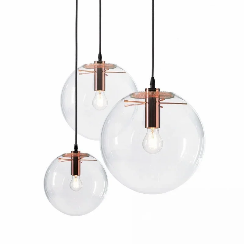 Moderná zlatá čierna prívesok Svetlá sklenená guľa Prestúpka Lampa pre jedáleň zavesenie baru Kuchynský ostrov E27 LED LISTier