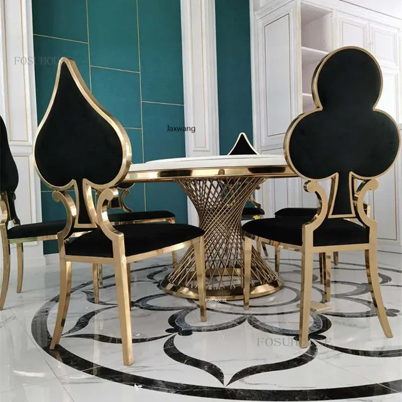 Moderné jedáleň pre kuchyňu z nehrdzavejúcej ocele Neoklasické jednoduché stoličky Obývacia izba Plum Blossom Flanel Dining Stoličky