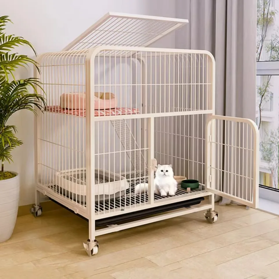 Moderné klietky so železnou sieťou Pet Dog Cages House House Of-Prof Pan Dog Crate s dverami odnímateľnými podnosmi na kolesá na kolesách nábytok