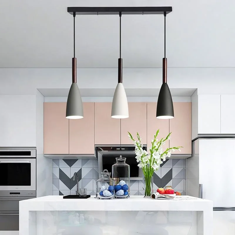 Moderné kreatívne macaron lustre single tri hlavy jedáleň prívesok lampa kované železné lampa tieň