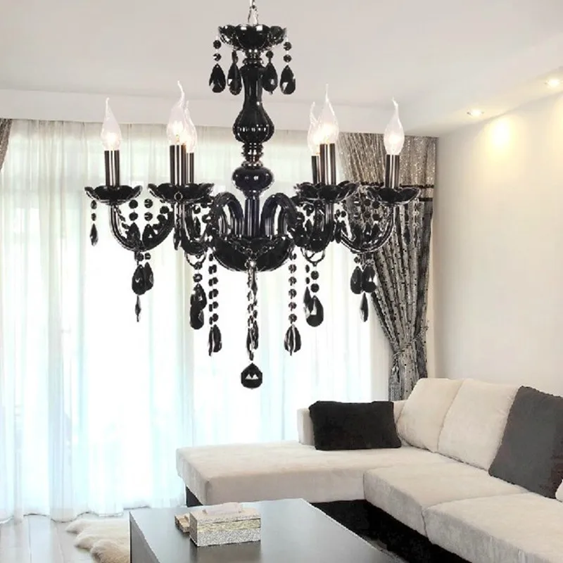 Moderné krištáľové lustrové svietidlá stropný lesk para quarto čierny LED krištáľový luster pre obývaciu izbu Kuchyňa