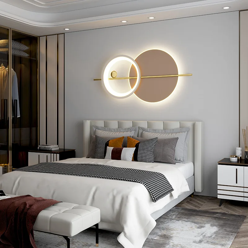 Moderné LED nástenné svetlá jednoduché dlhé prsteň pozadie nástenná lampa obývacia izba spálňa posteľ Koridor dekorácie svetlo