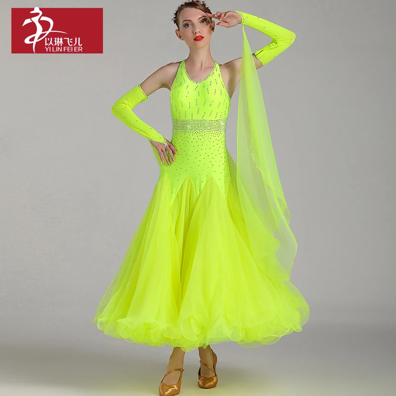 Moderné národné štandardné fluorescenčné série Sociálny tanečný výkon šaty Maillot patinaje Artistico Niña