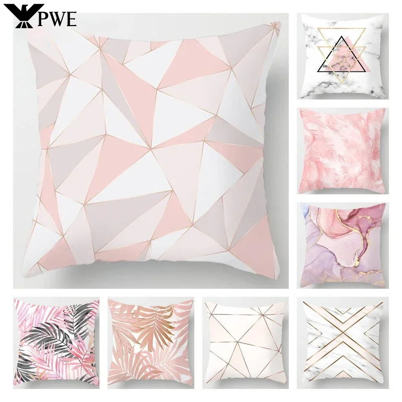 Moderné ružové vankúšové puzdro Polyester Peachskin Mäkké vankúšové kryt