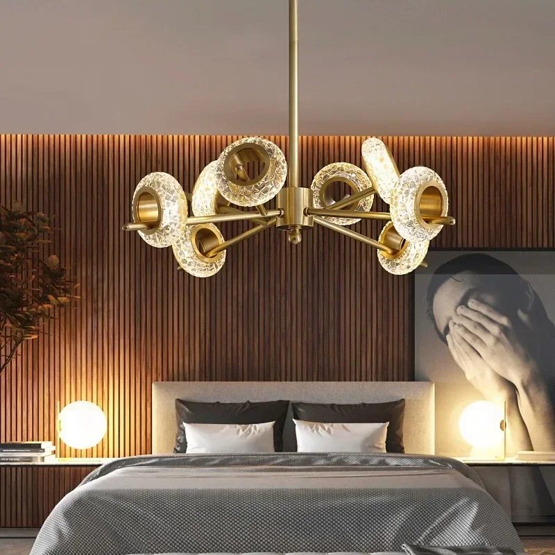Moderné salóny lustre Nordic Fashionble Minimalistické prasknuté sklenené atmosféru LED svetlá jedáleň obývacia spálňa Domovod