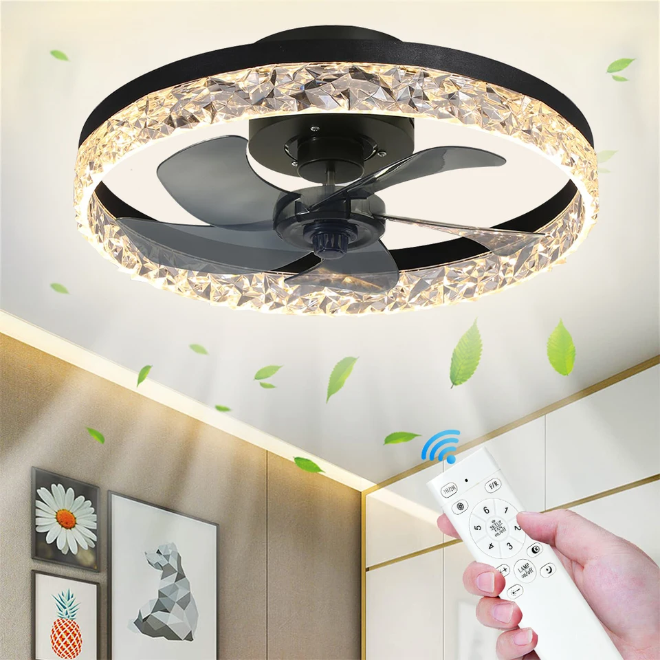 Moderné stropné ventilátory s ľahkým nízkym profilom lustrového ventilátora 6 rýchlosti bieleho stropného osvetlenia ventilátorov pre lavicu pre obývaciu izbu v kuchyni
