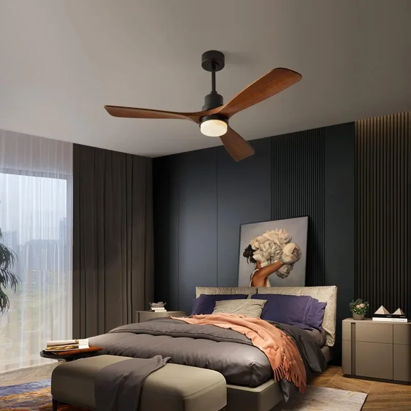 Moderné stropné ventilátory so svetlami, 3 lopatky ventilátora dreva, 52 