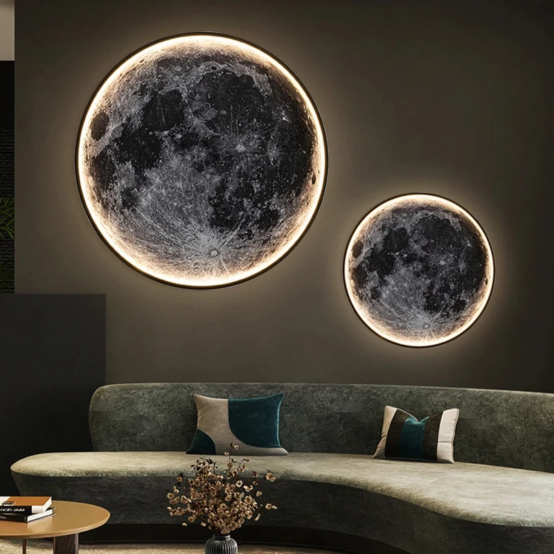 Moderný 3D mesiac LED nástenná lampa obývacia izba pozadie svetlo domov dekor lampa spál