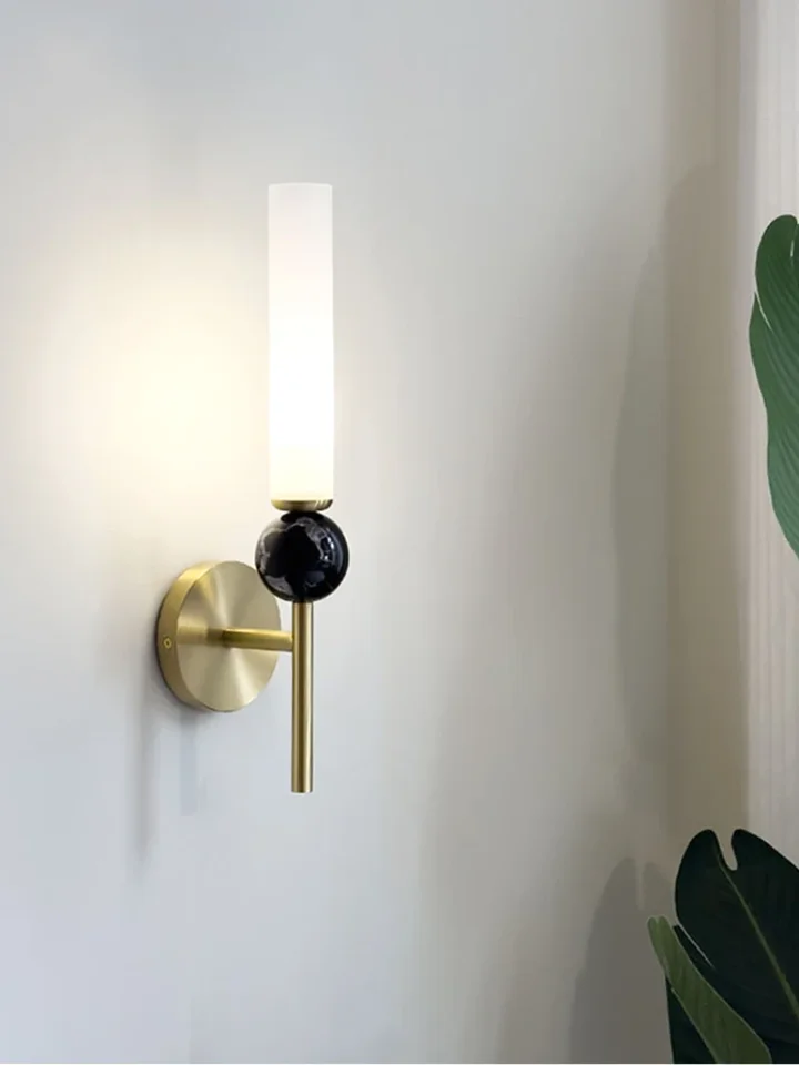 Moderný a minimalista All Copper Hotel obývacia izba Spálňa lôžko G9 LED LUST BALKONY BALCONY PRÁVNA KORDOR MARBLE WALL LAMP