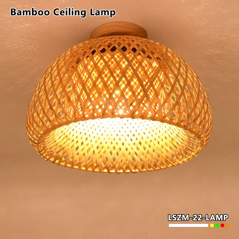 Moderný bambusový luster Čínska jednoduchá záhradná reštaurácia Hotelová spálňa Svetlo balkón Stropná lampa stropná lampa Indoor osvetlenie