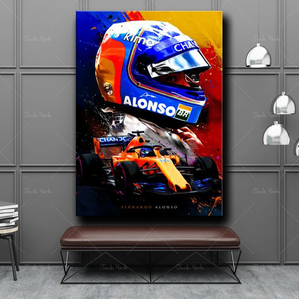 Moderný domáci dekor Fernando Alonso Abstrakt plagátu Canvas maľba tlač modulárne nástenné umenie Obýva