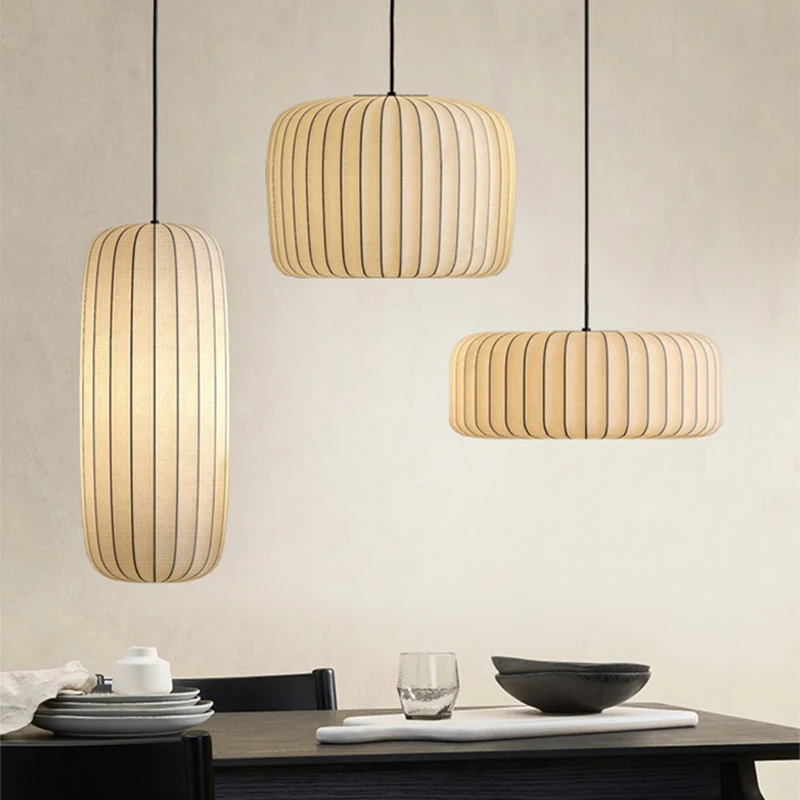 Moderný japonský wabi sabi hodváb E27 luster Nordic Domovod dekorátor dizajnér lampa Living jedá