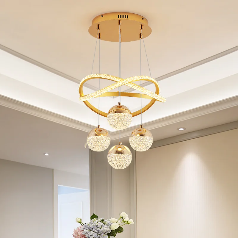 Moderný kreatívny kruhový stmievací lustrový reštaurácia Obývacia izba Spálňa Kuchyňa Prívesná lampa Lamp