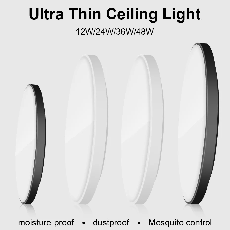 Moderný LED stropné svetlo 12 W 24W 36 W 48 W spálne LED svetlá 220V Studený biely spínač/radarový LED strop pre domácu dekoráciu Kuchyňa