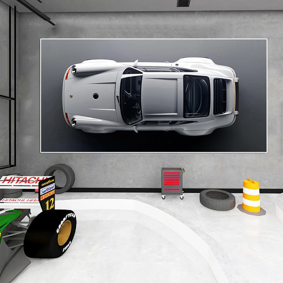 Moderný luxusný športový automobil 911 plagát a tlač supercar graffiti maľba
