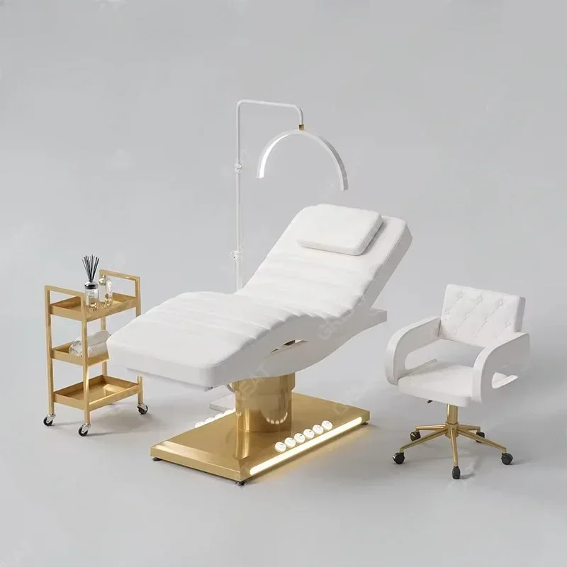 Moderný platinový kozmetický salón Nábytok Medical Facial Spa Bed 3 Motor Electric Salon Prepúšťanie kozmetickej úpravy lôžko
