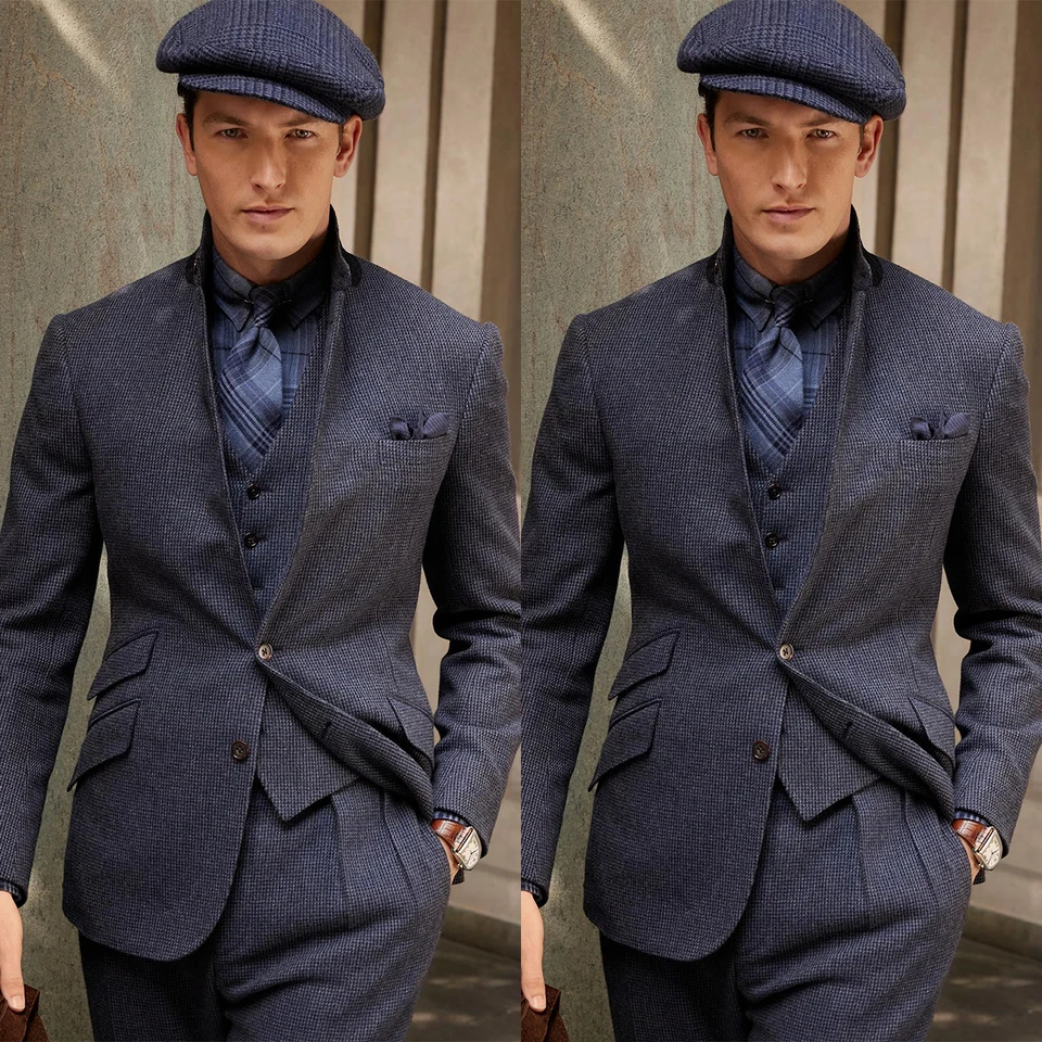 Moderný pánsky oblek 3 kusy sako nohavice single Breased No klope Business Formal Work Water Wedding Groom plus veľkosť kostým homme